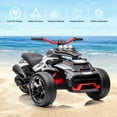 thumbnail image 2 of LUIBAS 24V Kids ATV Ride On Motorcycle Electric 3 Wheeler Ride-On Electric ATV Kids Ride On Toys for Kids with Battery Powered Motor, EVA Wheels, w/LED Lights, Bluetooth, MP3 for 3+ Years, Black, 2 of 6