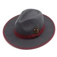 thumbnail image 6 of XIAOCHA Womens Ribbon‑Feather Fedora Hat Solid Wide‑Brim Hat Outdoor Festival Hat,Grey, 6 of 8