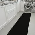 thumbnail image 3 of Ottomanson Extra Long Runner Rug Non-Slip Low Pile Stain Resistant, Solid Black, 1'10.5" x 29', 3 of 13