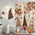 thumbnail image 5 of Fall Gnomes Shower Curtain, Waterproof Shower Curtains for Bathroom, Thanksgiving Maple Leaf Rustic Pumpkin Washable Fabric Bathtub Curtain Set Bath Decor with 12 Hooks 72"x78", 5 of 8