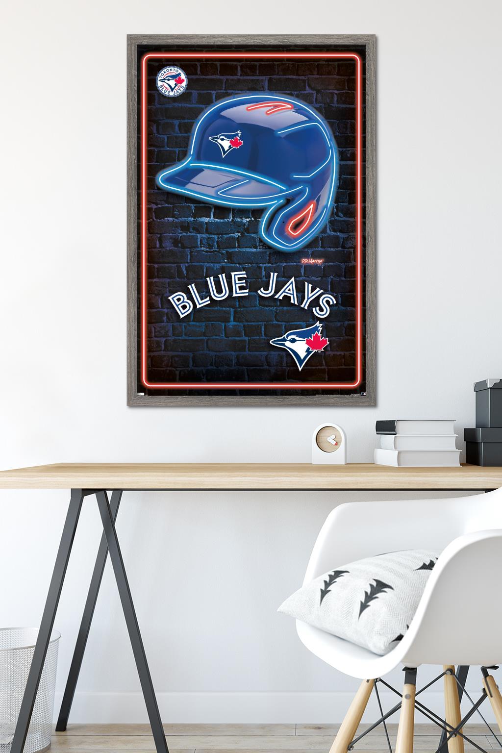 MLB Toronto Blue Jays - Neon Helmet 23 Wall Poster, 22.375" x 34" Framed