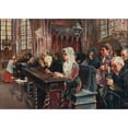 thumbnail image 2 of José Gallegos Y Arnosa 24x18 Black Ornate Framed Double Matted Museum Art Print Titled: A Misa (Mass) (1900), 2 of 5