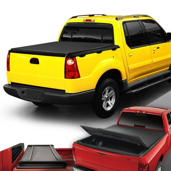 DNA Motoring For 01-05 Ford Explorer Sport Trac 4'2" Bed Tri-Fold Soft Trunk Bed Tonneau Cover