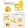 thumbnail image 5 of YEXJ Folding Adirondack Chair - Durable HDPE Poly Lumber All-Weather Resistant, Foldable Oversized Balcony Porch Patio Outdoor Chair for Lawn,Backyard, Deck, Garden, Camping-Easy Installation,Yellow, 5 of 10
