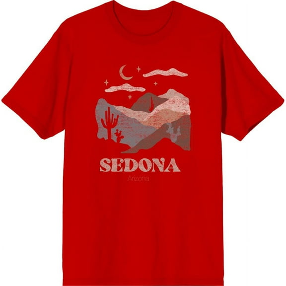 Sedona Arizona Men's Red Crew Neck Short Sleeve Tee-Small
