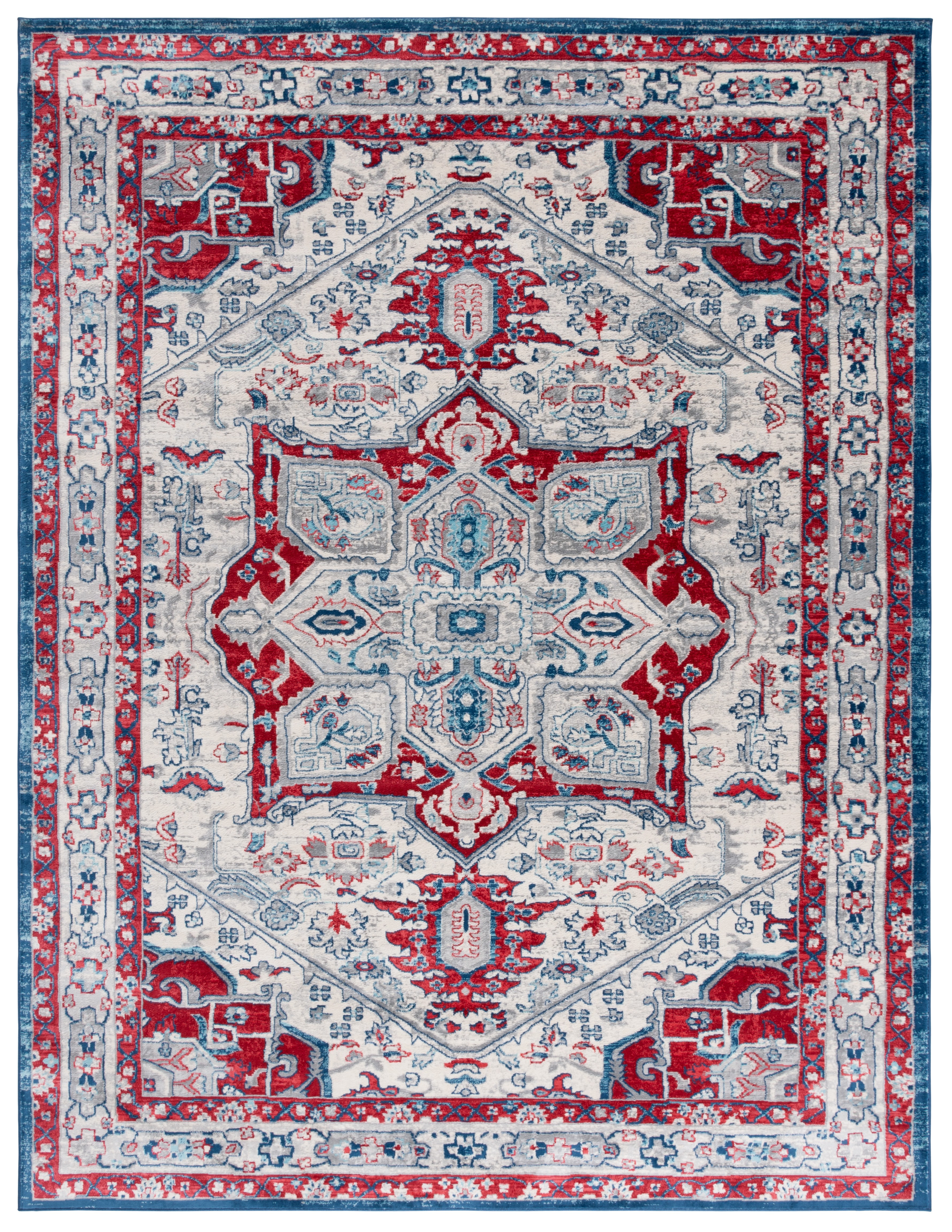 SAFAVIEH Brentwood Ezra Oriental Area Rug, Ivory/Red, 8' x 10'
