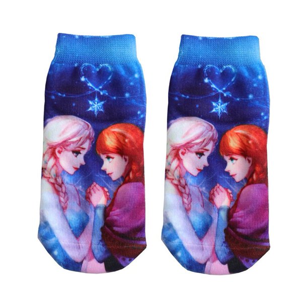 Calcetines cortos de dibujos animados de Disney para niños y niñas, medias suaves de barco de moda de princesa Elsa, Anna y Sirena, de 2 a 10 años, novedad yaoshenbao LED