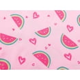 thumbnail image 3 of Beezizac Cotton Pajama for Girls - Pink Watermelon & Heart Short Sleeve Set 2-Piece for Kids Sleepover PJ Size 6, 3 of 7