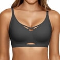 thumbnail image 2 of WCJM Black Hipster Brief for Ladies Yoga Bras for Women No Padding with Adjustable Back Hooks V-Neck Basic Wireless Racerback Bra Low Support Workout Sports Bra, 2 of 4