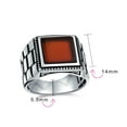 thumbnail image 4 of Bling Jewelry Mens Retro Mens Silver Ring with Black Onyx and Red Agate Gemstone Handmade in Turkey, 4 of 5
