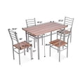 thumbnail image 5 of 5 Pieces Wood Metal Dining Table Set with 4 Chairs, 5 of 9