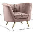 thumbnail image 3 of Meridian Furniture Velvet Accent Chair in Pink and Gold, 3 of 6
