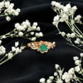 thumbnail image 6 of Rosec Jewels Nature Inspired Ring for Women, Emerald Flower Ring with Diamond (AAA Quality), 18K Yellow Gold, US 9.00, 6 of 8