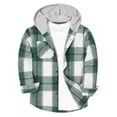 thumbnail image 3 of Long Sleeve Plaid Button Down Shirt for Girls with Hood Casual Flannel Top Single Chest Pocket Classic Fit Design, 3 of 4