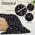 thumbnail image 3 of Purple Floral Halloween Queen Size Pillow Cover, Pillowcase Protectors with Zipper, Breathable Decorative Throw Pillow Case Cover, Horror Dark Silhouetted Cats Pillow Shams for Couch Sofa 20x30Inch, 3 of 9