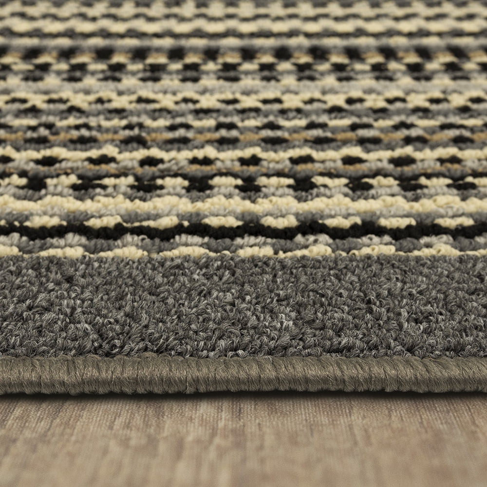 (4 pack) Mainstays Apollo Striped Indoor Polypropylene Area Rug, Grey, 19.5" x 72"