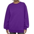 thumbnail image 2 of Lumtrix Oversized Sweatshirts for Women No Hood Crewneck Loose Fit Fleece Pullover Tops Fashion Fall Clothes 2026 Dark Purple 2XL, 2 of 5