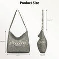 thumbnail image 4 of Geometric Plaid Crossbody Bag - Boho Chic Shoulder Tote, Adjustable Strap Large Capacity Purse, 4 of 5