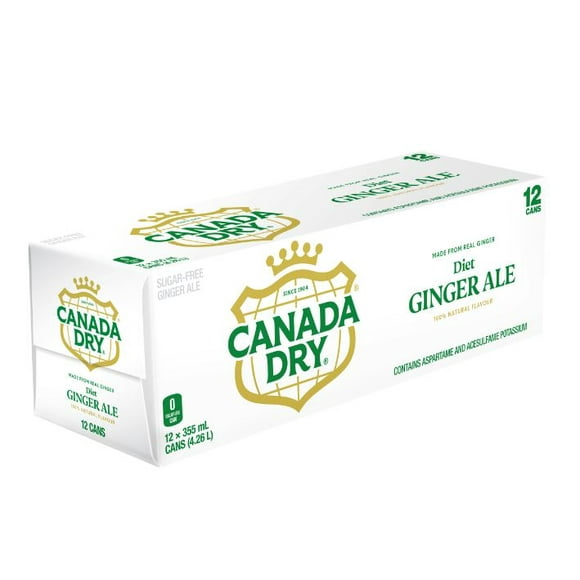 Soda gingembre diète Canada DryMD - Emballage de 12 canettes de 355 mL 12 x 355 mL