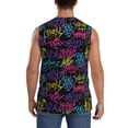 thumbnail image 4 of Balery Graffiti Art Men's Sleeveless Muscle Shirts Workout Tank Top, Moisture Wicking, Odor Protection-XX-Large, 4 of 8