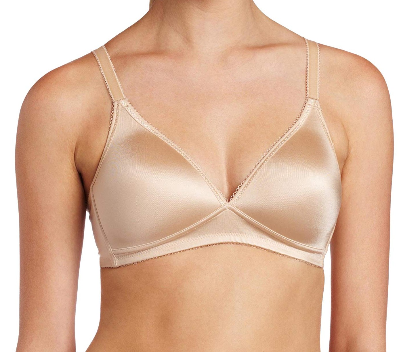 Womens Bra 34A Wire Free Loop Trim Full Coverage 34