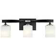 thumbnail image 3 of Kichler Marette 22.75" 3 Light Black Vanity Light with Satin Etched Glass Shades, 3 of 8