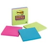 Post-it Super Sticky Lined Notes, 4" x 4", Assorted Ultra Colors, 3-Pack