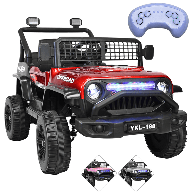 Montable Electrico Camioneta para Niños con Luz y Sonido 12v Control Remoto Bluetooth Apto a Partir de 3 años - Rojo