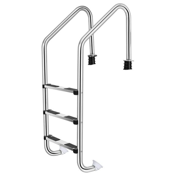 Swimming Pool Ladder, 3-Step Heavy Duty Stainless Steel Pool Stair w/Non-Slip Steps, Easy to Install, Pool Ladder for Inground Pools, Gym & Water Park, 265 LBS Weight Capacity