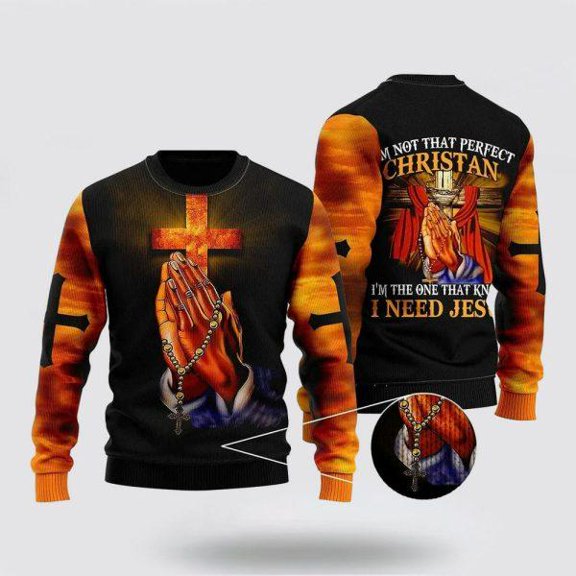 Christian Ugly Christmas Sweater, I’m Not That Perfect Christian Ugly Christmas Sweater, Religious Christmas Sweaters