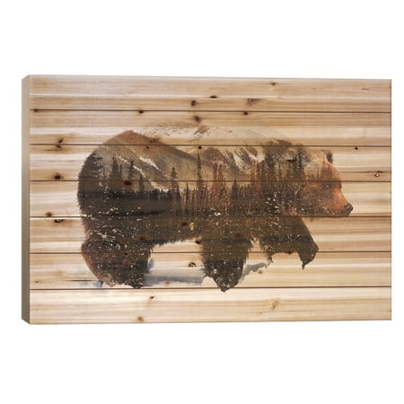 Wood Pallet Art Print - Arctic Grizzly Bear