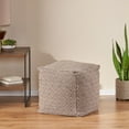 thumbnail image 2 of Noble House Boven Cotton Cube Pouf, Brown, Dark Grey, 2 of 6