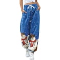thumbnail image 2 of Qiylii Women's Christmas Cinch Bottom Drawstring Sweatpants Baggy High Waist Sporty Yoga Lounge Jogger Pants Holiday Trousers, 2 of 6