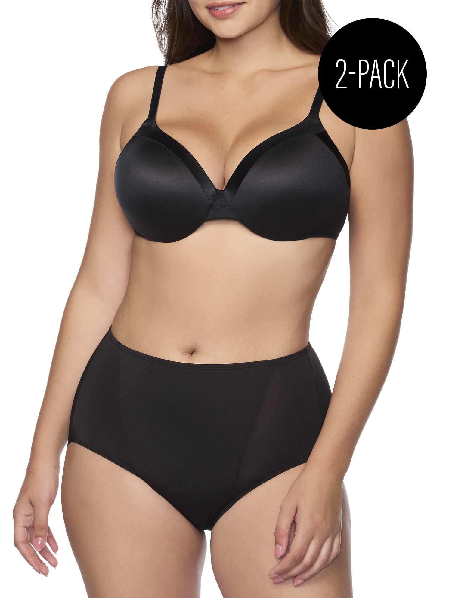 Cupid Women's 2-Pack Modern Light Shaping Briefs, Sizes S-2XL