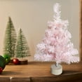 thumbnail image 5 of Tabletop Christmas Tree, Christmas Party Decoration, Artificial Mini Christmas Tree with Lights and Ornaments for Desktop Window Walkway, Pink Color, Plastic Material, 17 Inch Height, 5 of 6