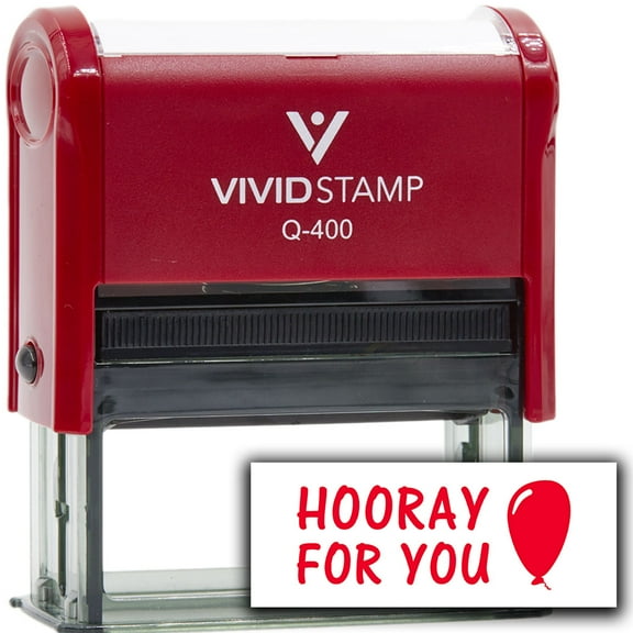 Vivid Stamp Hooray for You Self Inking Rubber Stamp (Red Ink) - Q-400