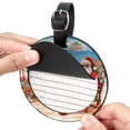 thumbnail image 2 of Santa Claus Beach Vacation Set of 2pcs PU Leather Round Suitcase Tags with Privacy Cover and Name ID Tag - Ideal for Travel Luggage, Handbags, Backpacks, School Bags, 2 of 6