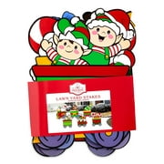 Holiday Time, Santa Train Yard Sign Set, 6 Pieces, Red, Green, Multi-Color, Corrugated Plastic, Only At Walmart