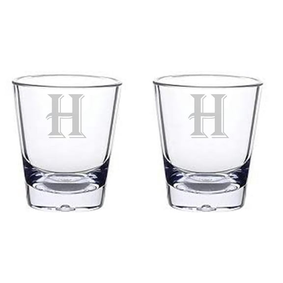 1.5OZ SHOT GLASS SET MONOGRAM H