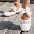 thumbnail image 5 of Women's Flats for Women Breathable Mesh Ballet Flats Comfortable Square Toe Casual Shoes with Bow Decor Lightweight Fashion Dressy Flat for Spring Summer Daily Wear,White 41, 5 of 5