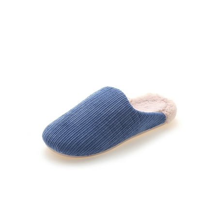 

Woobling Unisex Non-slip Home Shoe Slip On Fuzzy Clog Slipper Bedroom Comfort Cozy Winter Warm Slippers Blue 10.5-11