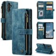 thumbnail image 1 of Jiahe Cover Design for Samsung Galaxy A13 5G Wallet Case with PU Leather Card Holder Slots Kickstand Magnetic Flip Folio Cases Zipper Pocket Shockproof Protective Cover for Samsung Galaxy A13 5G, Blue, 1 of 9