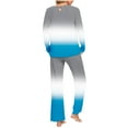 thumbnail image 2 of yievot Lounge Sets for Women Long Sleeve Top with Pants Gradient Printed Loungewear Sleepwear Pajamas Two Piece Outfits for Women, 2 of 5