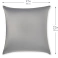 thumbnail image 2 of 22" x 22" Throw Pillowcases (Cover Only) - 85/15 Nylon, Spandex - Luxurious, Silky, Stretchy & Soft - 1 Pcs Solid Color - A Perfect Choice for Couch Chairs Sofa Bed Adult or Kids Bedroom, Dark Grey, 2 of 7