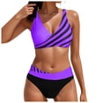 thumbnail image 1 of Huesdet Women's Ribbed Bikini Sets Scoop Neck Cheeky Swimsuit Textured Two Piece Bathing Suit(Purple,L), 1 of 6