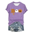 thumbnail image 2 of Sixuan Halloween Shirts for Women, Tshirts Womens Fall Fashion 2024 Plus Size Tops, Women'S Spi Der Print Crew Neck T Shirt, 2 of 4