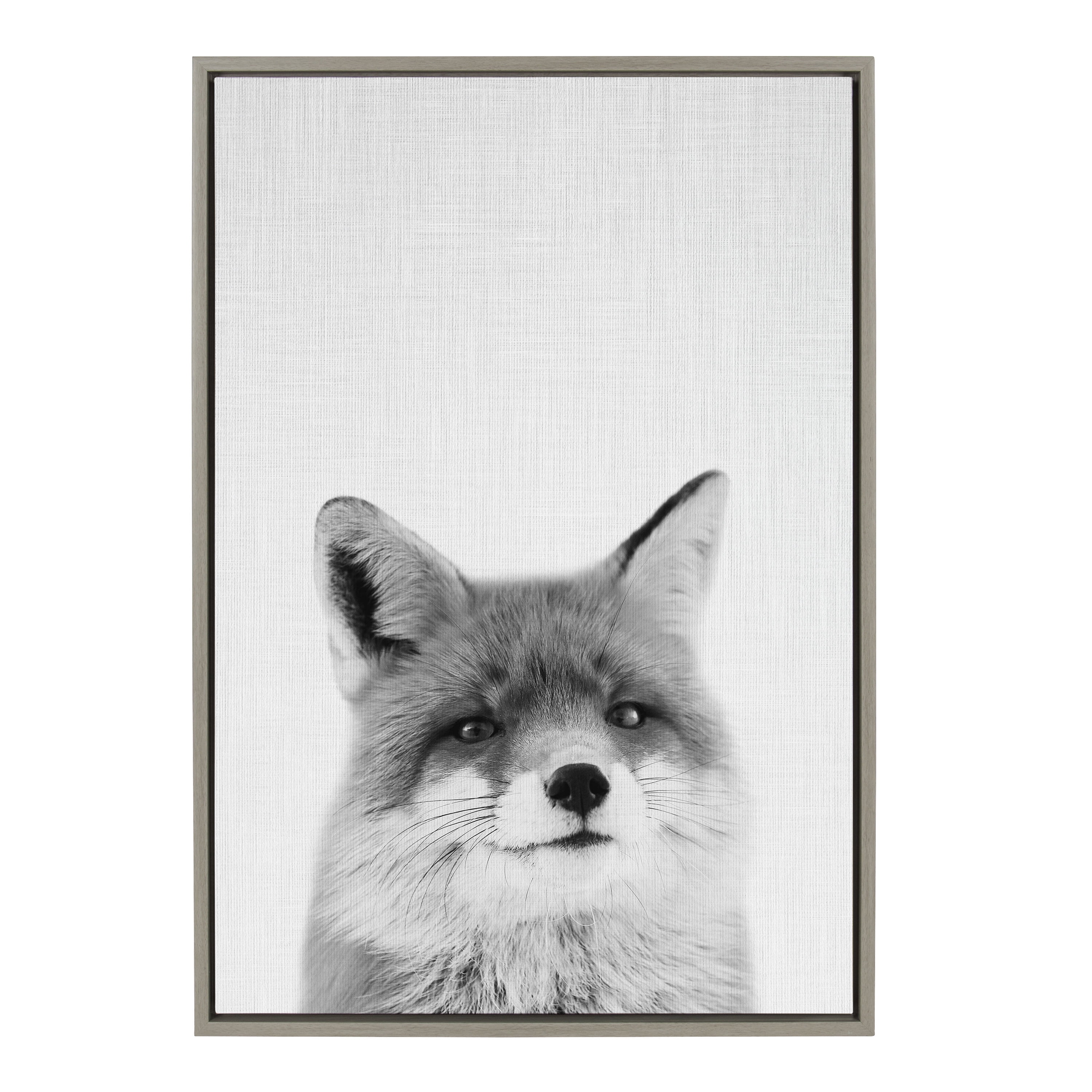 Kate and Laurel Sylvie Fox Framed Canvas Wall Art by Simon Te of Tai