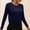 Dark Blue, variant on Womens Long Sleeve Running Shirt Uv Rash Guard Casual Top Sun Blocking Workout Hiking T Shirt Long Sleeve T-shirt for Women