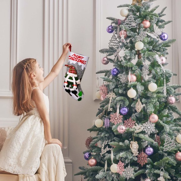 XWSHYW Adornos Colgantes Nuevos Suministros de Decoración Navideña Muñeca Sin Rostro Calcetines Navideños Calcetines Navideños Grandes Bolsa de Regalo Bolsa de Regalo