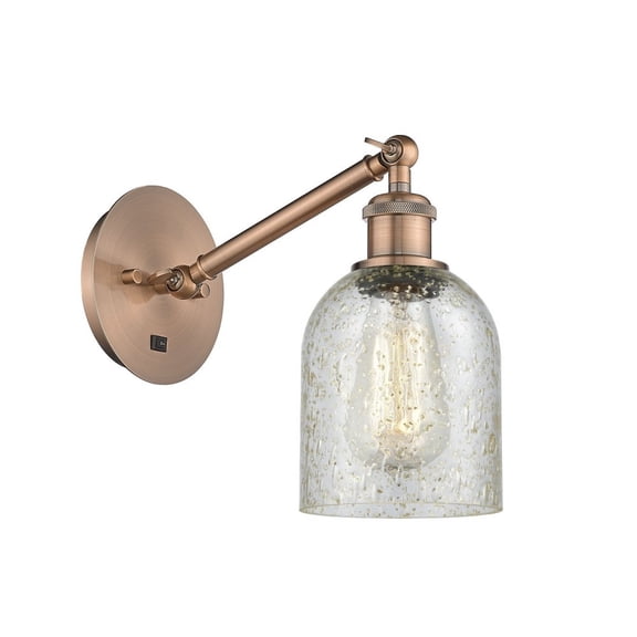 317-1W-AC-G259-LED-Innovations Lighting-Caledonia - 1 Light Wall Sconce In Industrial Style-11.38 Inches Tall and 5.3 Inches Wide Antique Copper Mica